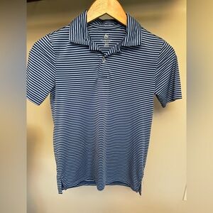 Class Club Boys Navy and White Striped Polo Shirt
